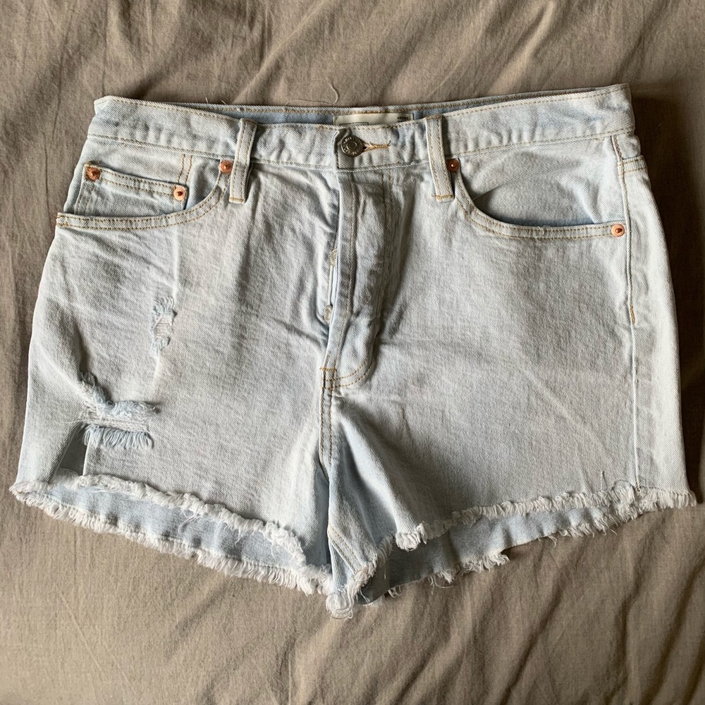 Light blue jeans shorts
